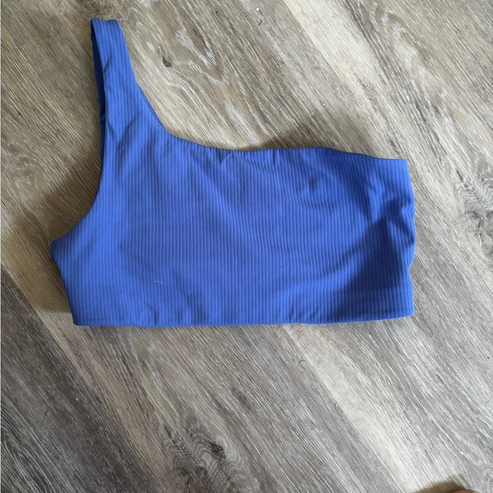 lululemon athletica Align Blue Ribbed One-Shoulder Sports Bra